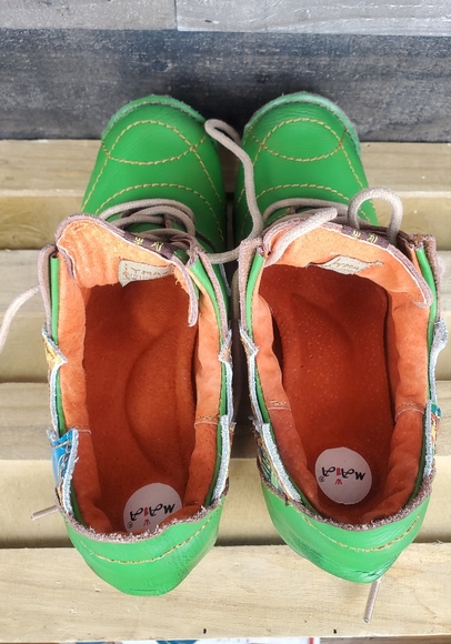 Princess Of TMA Maia Green Abstract Pointed Toe Leather Oxford Women's - Picture 14 of 16